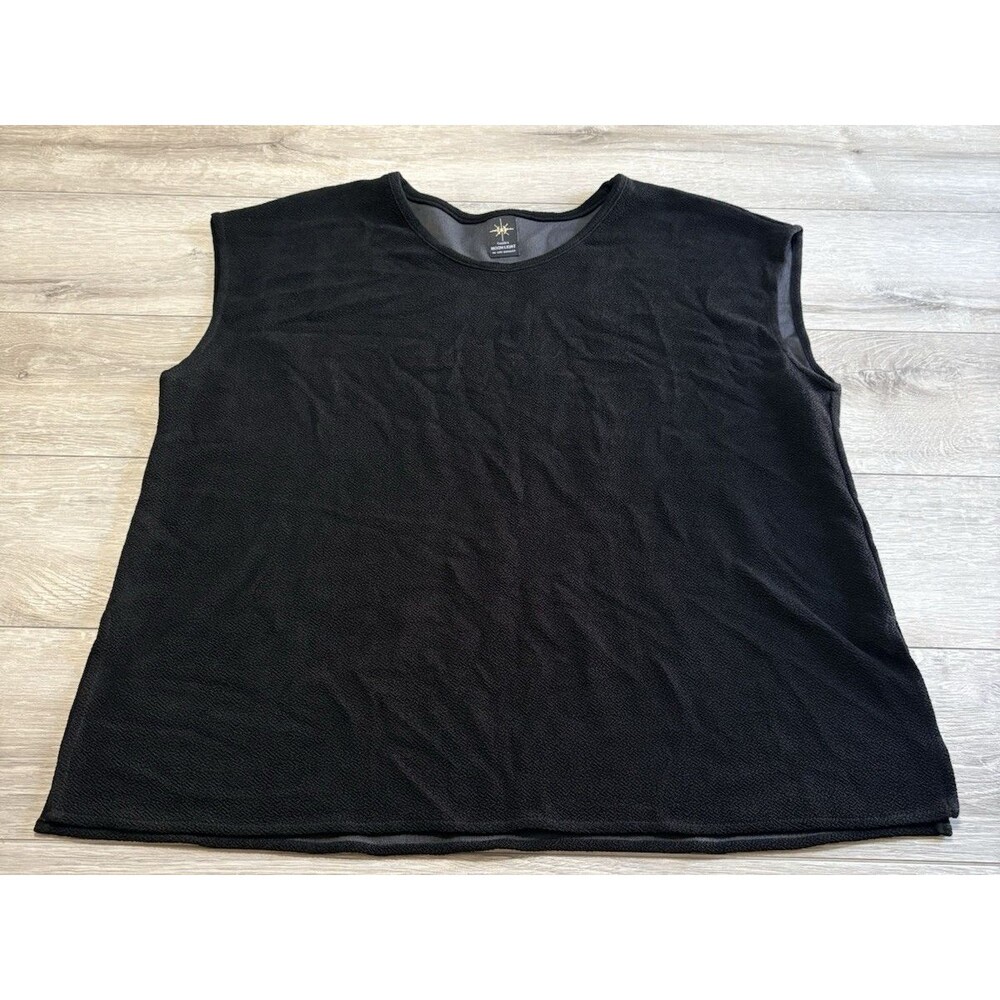 Connie's Moonlight in Los Angeles Crinkle Texture Black Sleeveless Top Large